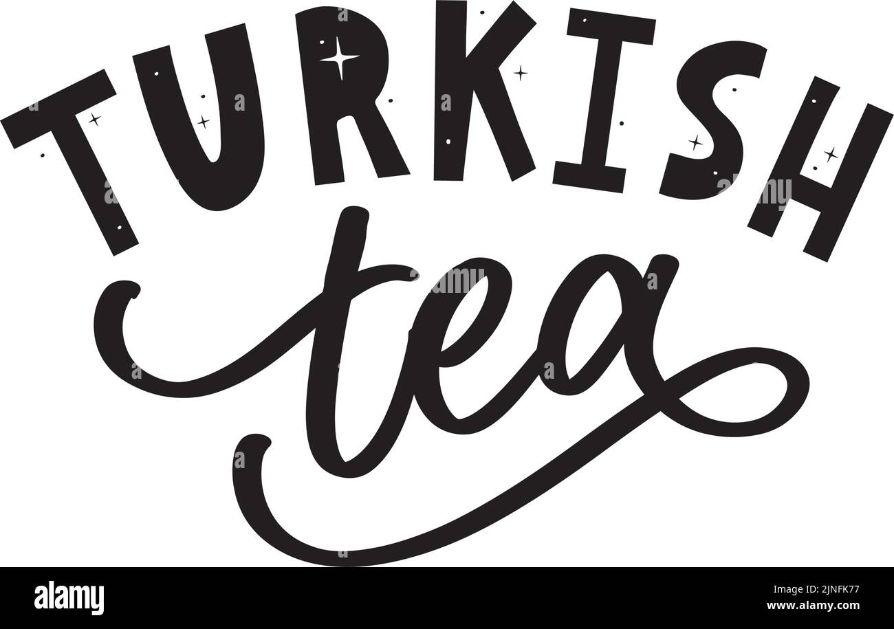 Türkische Traditionen der Teezeremonie. Teezeit. Dekorative Elemente für Ihr Design. Vektor-Illustration mit orientalischer Tasse auf weißem Hintergrund. Stock Vektor