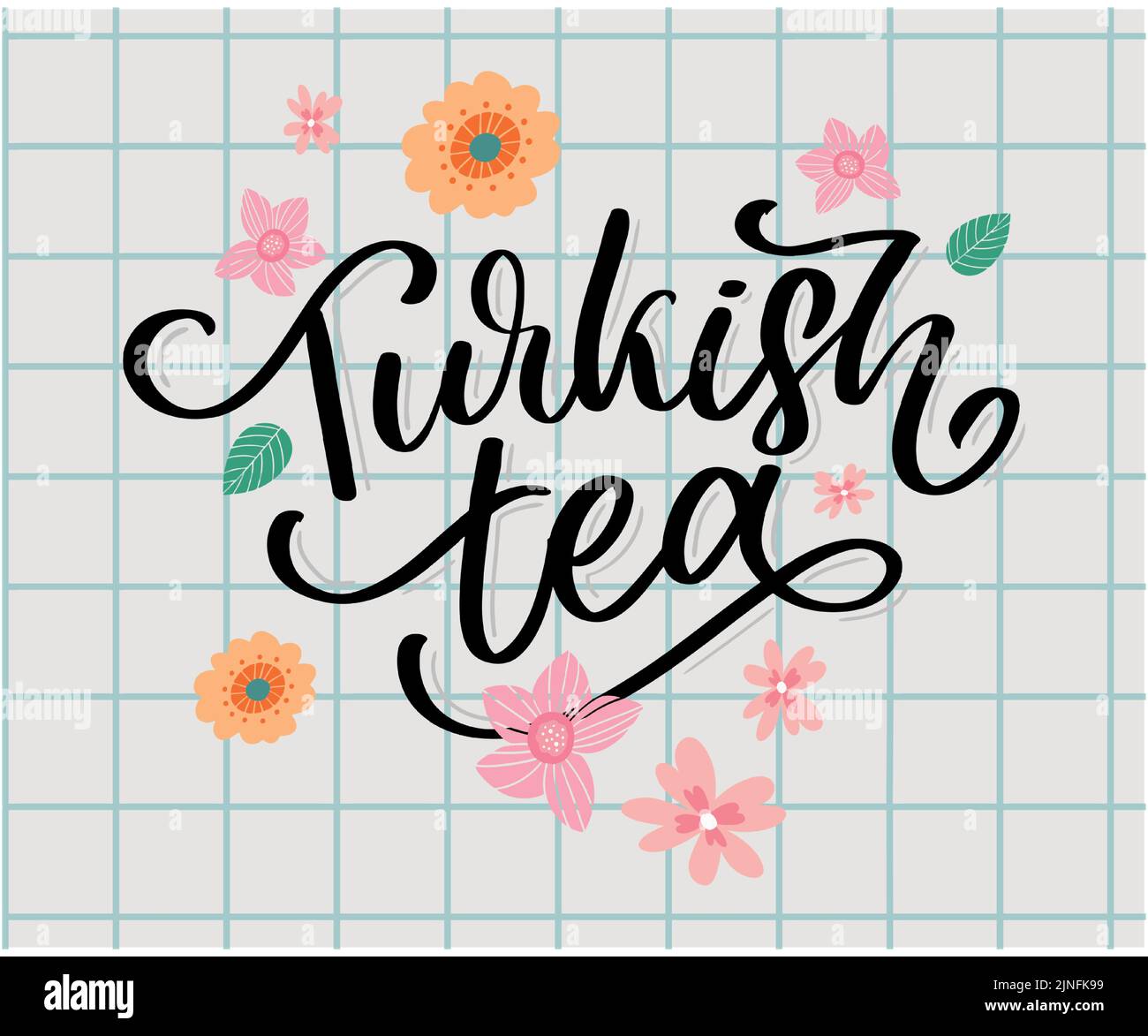 Türkische Traditionen der Teezeremonie. Teezeit. Dekorative Elemente für Ihr Design. Vektor-Illustration mit orientalischer Tasse auf weißem Hintergrund. Stock Vektor