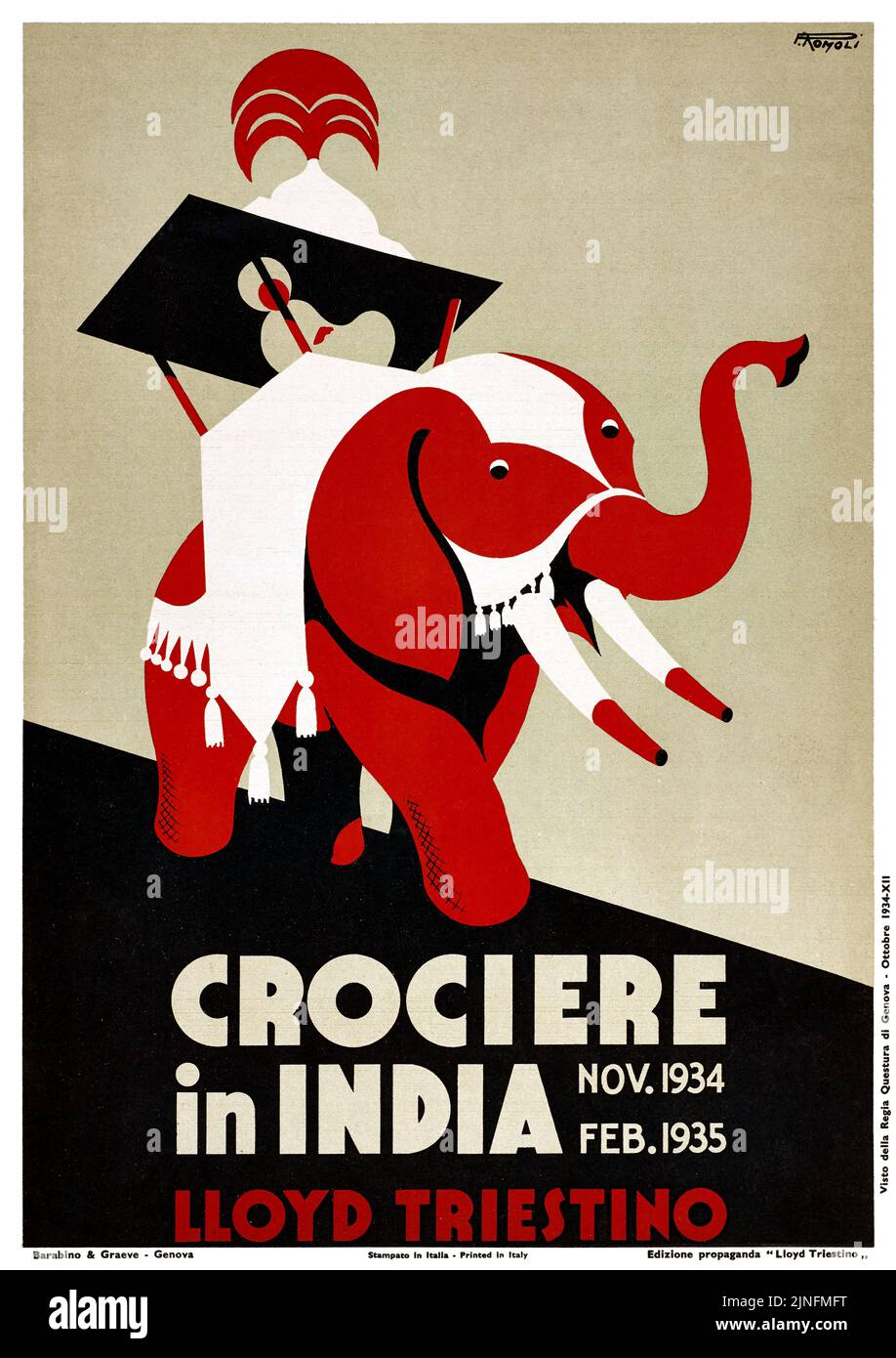 Crociere in Indien von Filippo Romoli (1901-1969). Plakat veröffentlicht 1934 in Italien. Stockfoto