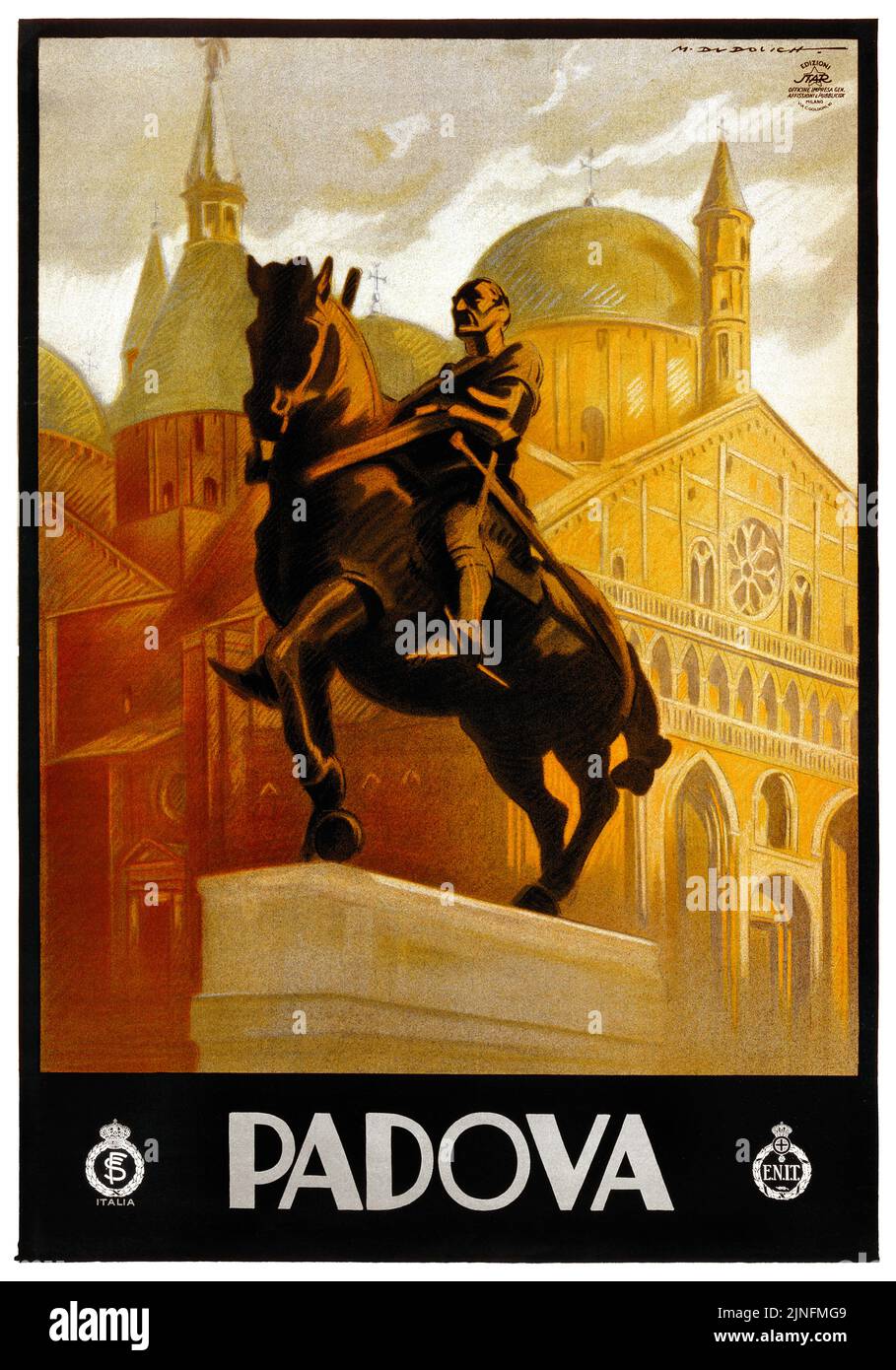 Padova von Marcello Dudovich (1878-1962). Plakat veröffentlicht 1930 in Italien. Stockfoto