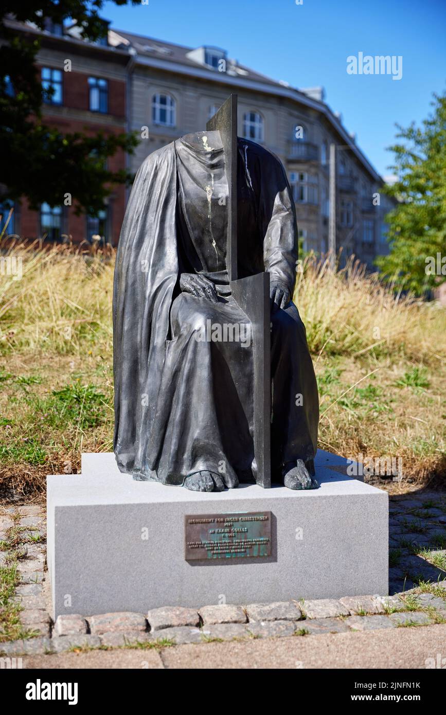 Inger Christensen Denkmal von Kaare Golles, 2021; Hjalmar Brantings Plads, Kopenhagen, Dänemark Stockfoto