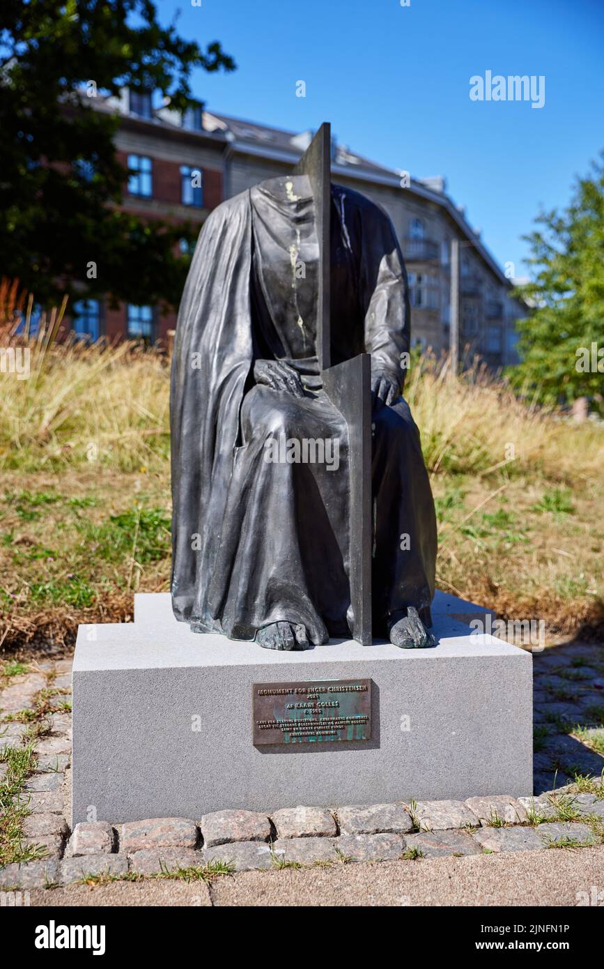 Inger Christensen Denkmal von Kaare Golles, 2021; Hjalmar Brantings Plads, Kopenhagen, Dänemark Stockfoto