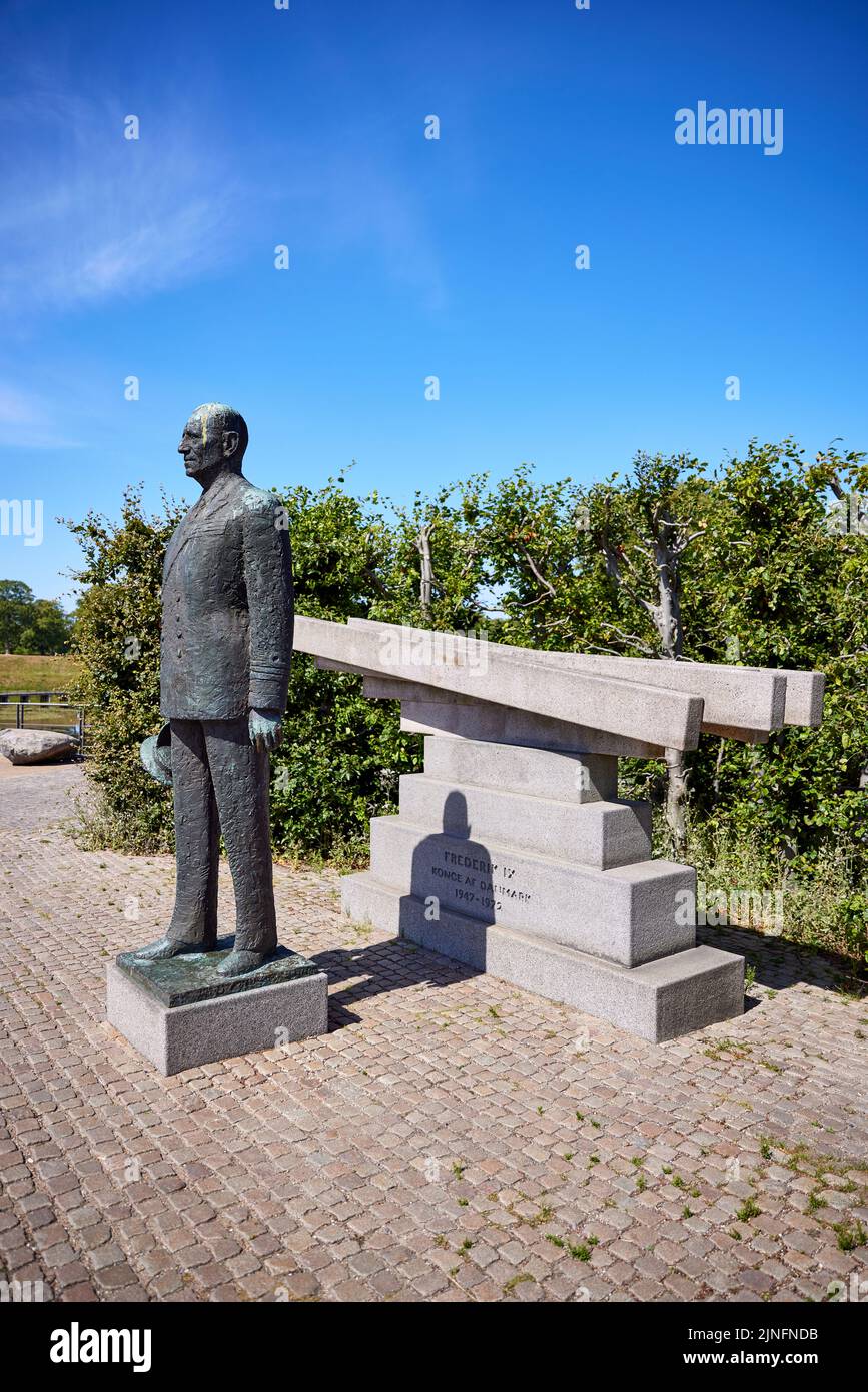 Statue des dänischen Königs Frederik IX. Von Knud Nellemose (1981); Nordre Toldbod, Kopenhagen, Dänemark Stockfoto