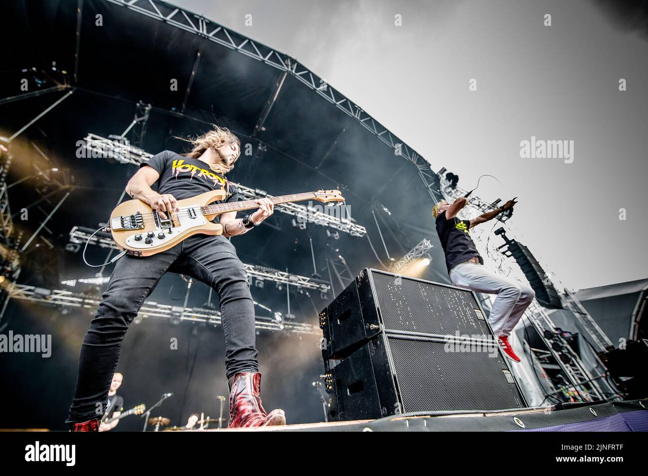 Die Rick Parfitt Junior Band tritt am 24.. Juli 2022 beim Carfest North in Cchashire auf. Stockfoto