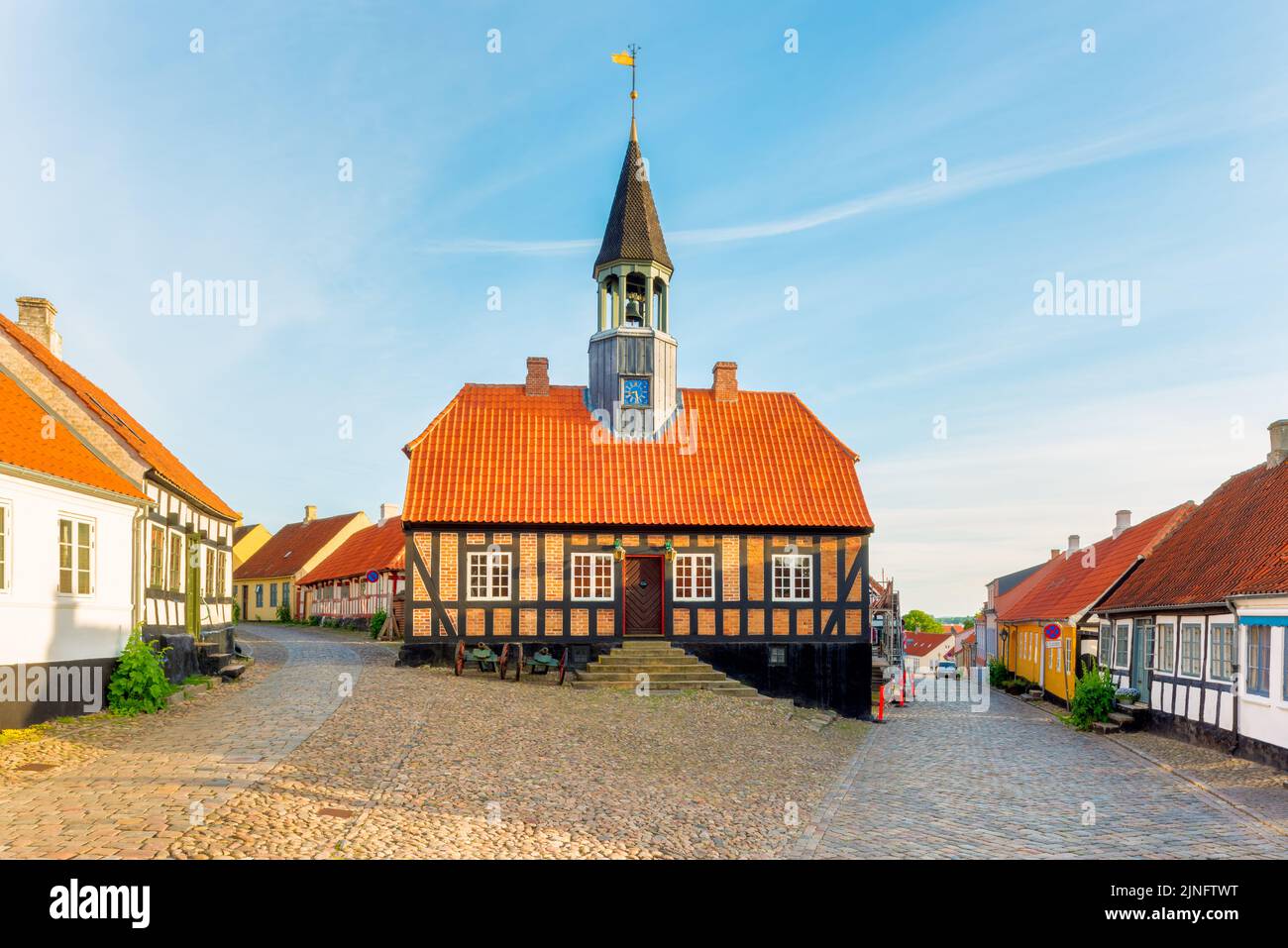 Historisches Rathaus von Ebeltoft Dänemark Stockfoto