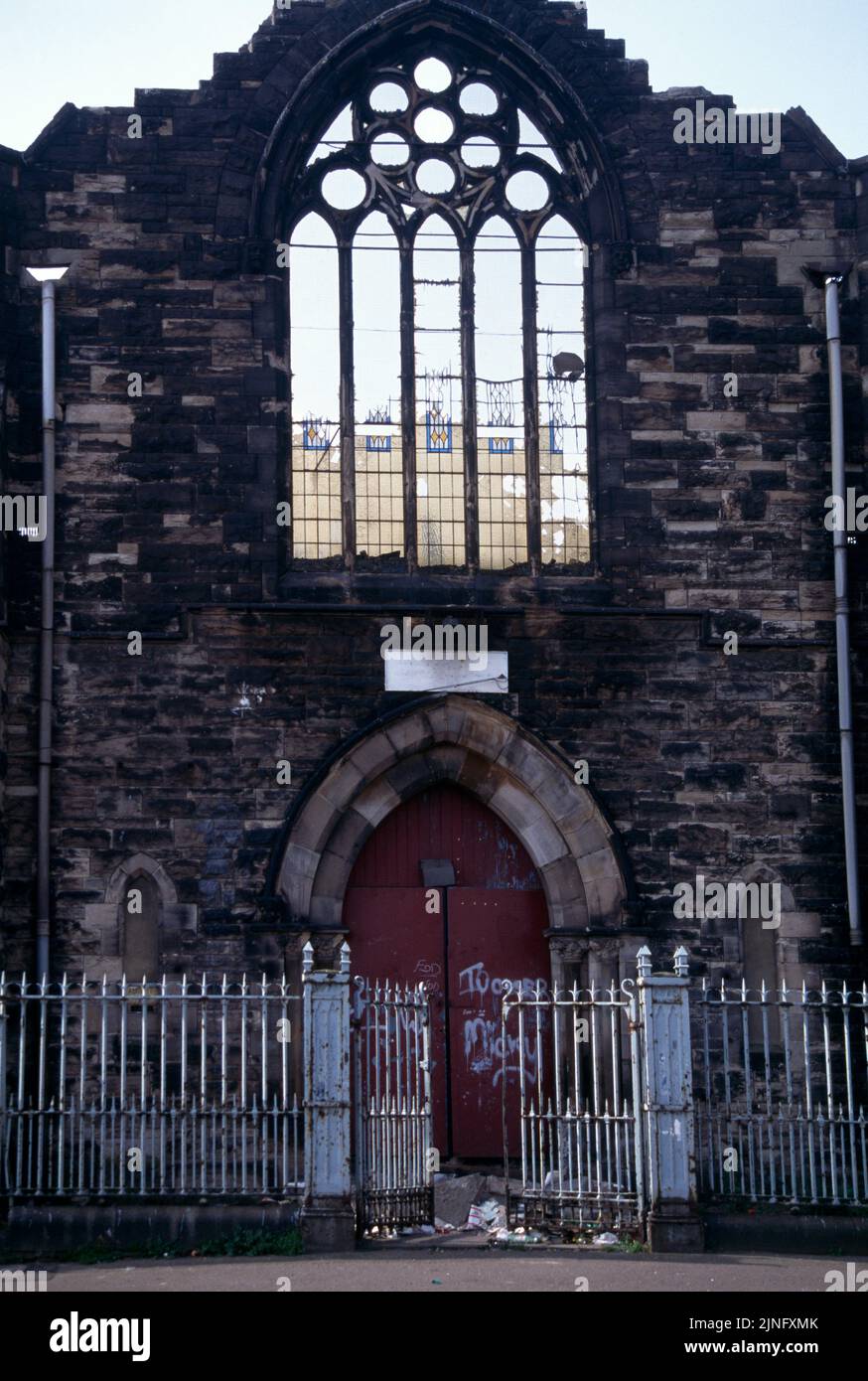 Belfast Nordirland bleibt der zerstörten evangelischen Kirche an der Falls Road Stockfoto
