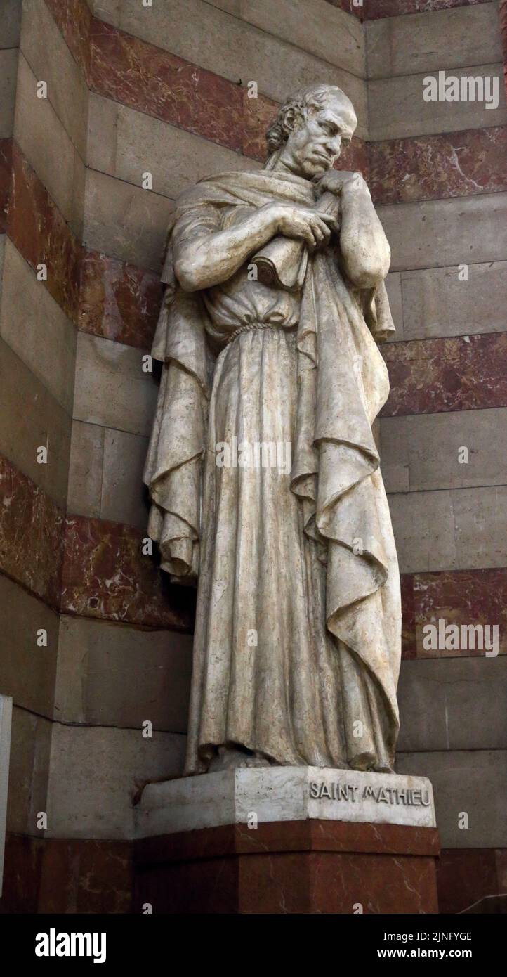 Statue des heiligen Matthäus von Louis Botinelly Cathedrale Sainte-Marie-Majeure (Kathedrale der heiligen Maria Major) Marseille Frankreich Stockfoto