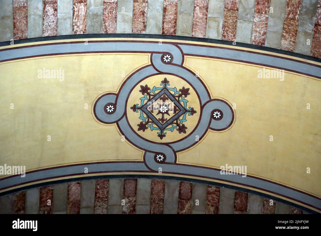Nahaufnahme der Details in der Kathedrale Sainte-Marie-Majeure (Kathedrale Santa Maria Maggiore) Marseille Frankreich Stockfoto