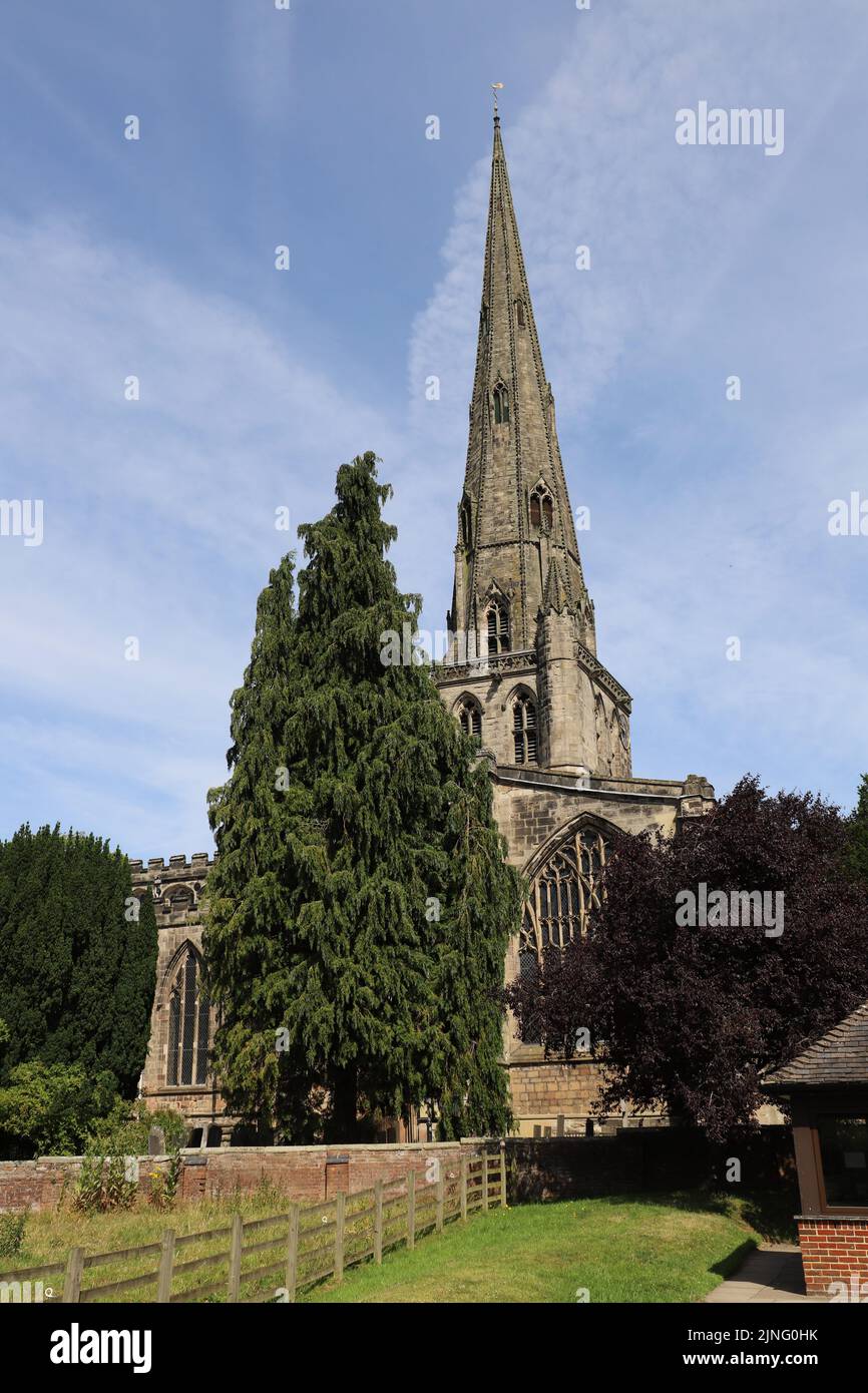 St. Oswald's Church, Ashbourne, Derbyshire Stockfoto