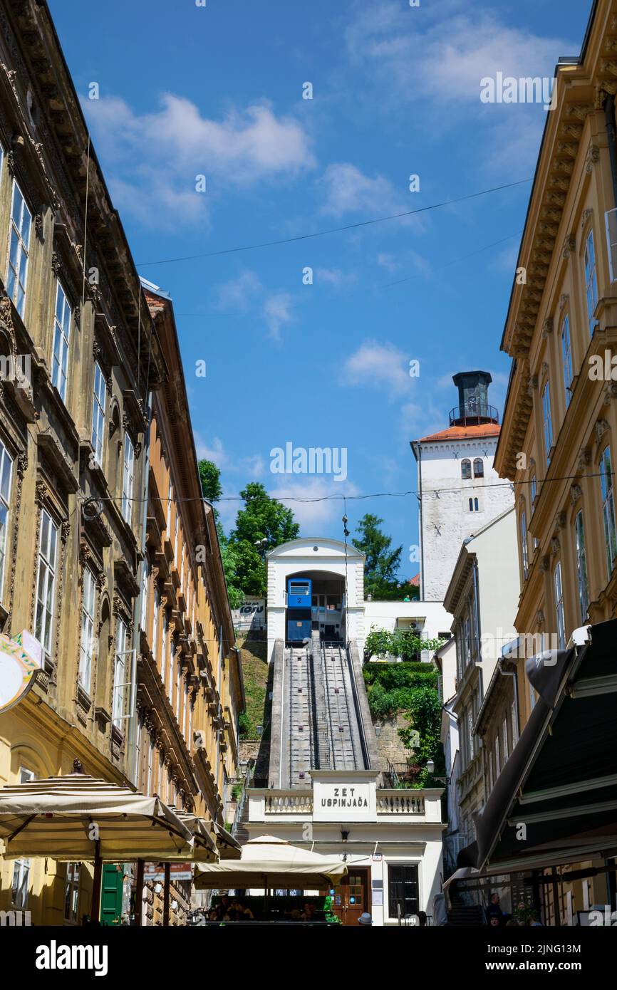 Die Zagreb Funicular war die erste Form des öffentlichen Verkehrs in Zagreb Stockfoto