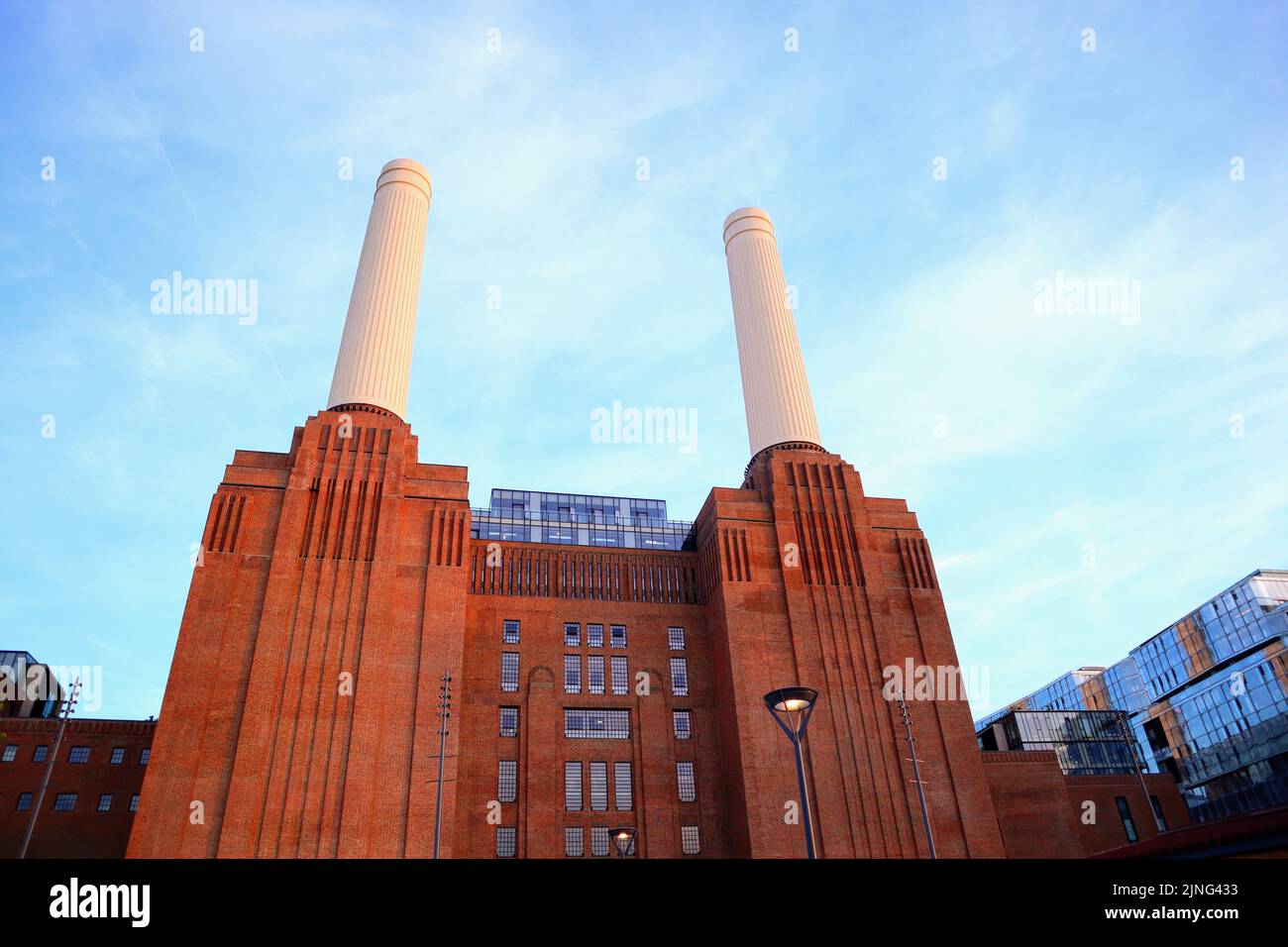 Ein Blick aus der Nähe auf das Kraftwerk Battersea Stockfoto