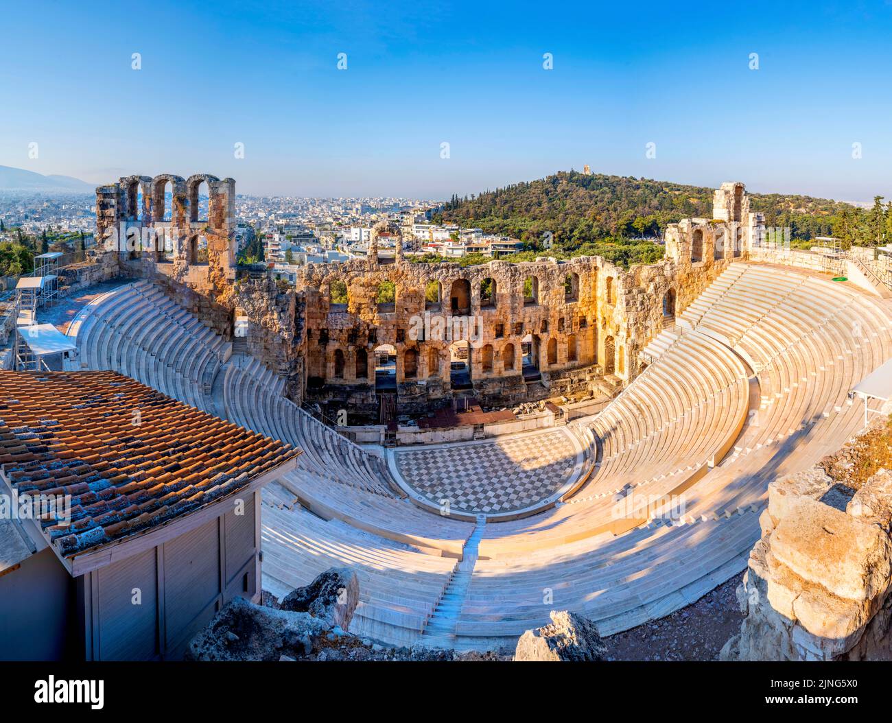 Amphitheater der Akropolis Akropolis, UNESCO-Weltkulturerbe, Athen, Griechenland, Europa Stockfoto