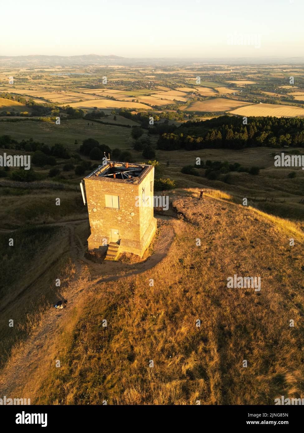 Parsons Folly und Kemerton Camp Eisenzeit Hügelfort. Bredon Hill. Worcestershire. England. VEREINIGTES KÖNIGREICH. Stockfoto