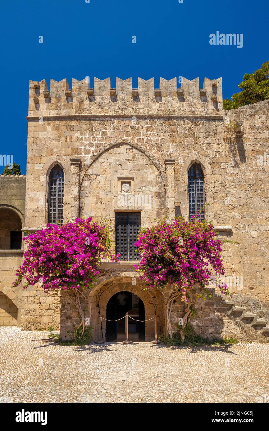 Platz der hebräischen Märtyrer im historischen Zentrum von Rhodos-Stadt, Griechenland, Europa. Stockfoto