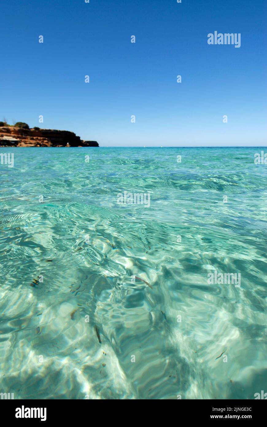 Strand von Cala Saona in Formentera, Spanien Stockfoto