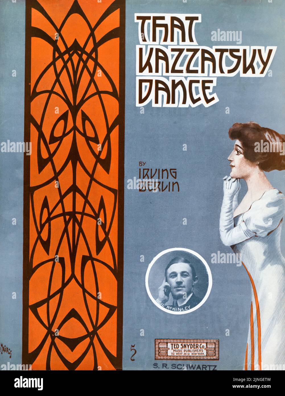 That Kazzatsky Dance (1912) von Irving Berlin, Inset von Neil McKinley, herausgegeben von Ted Snyder Company. Titelblatt mit Noten. Illustration von André De Takacs Stockfoto