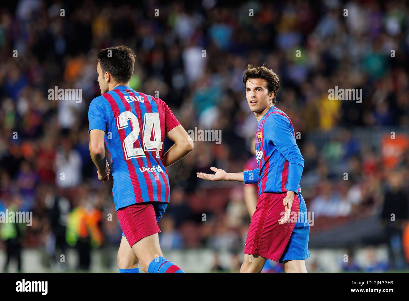 BARCELONA - 10. MAI: Riqui Puig in Aktion während des La Liga-Spiels zwischen dem FC Barcelona und dem Real Club Celta de Vigo am 10. Mai im Camp Nou Stadium Stockfoto