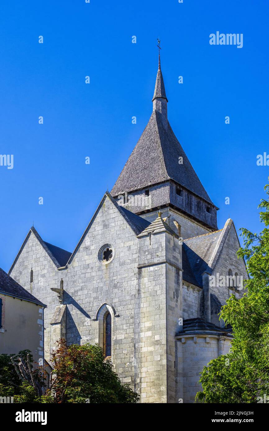 Kirche Saint-Marcel, Saint-Marcel, Indre (36), Frankreich. Stockfoto