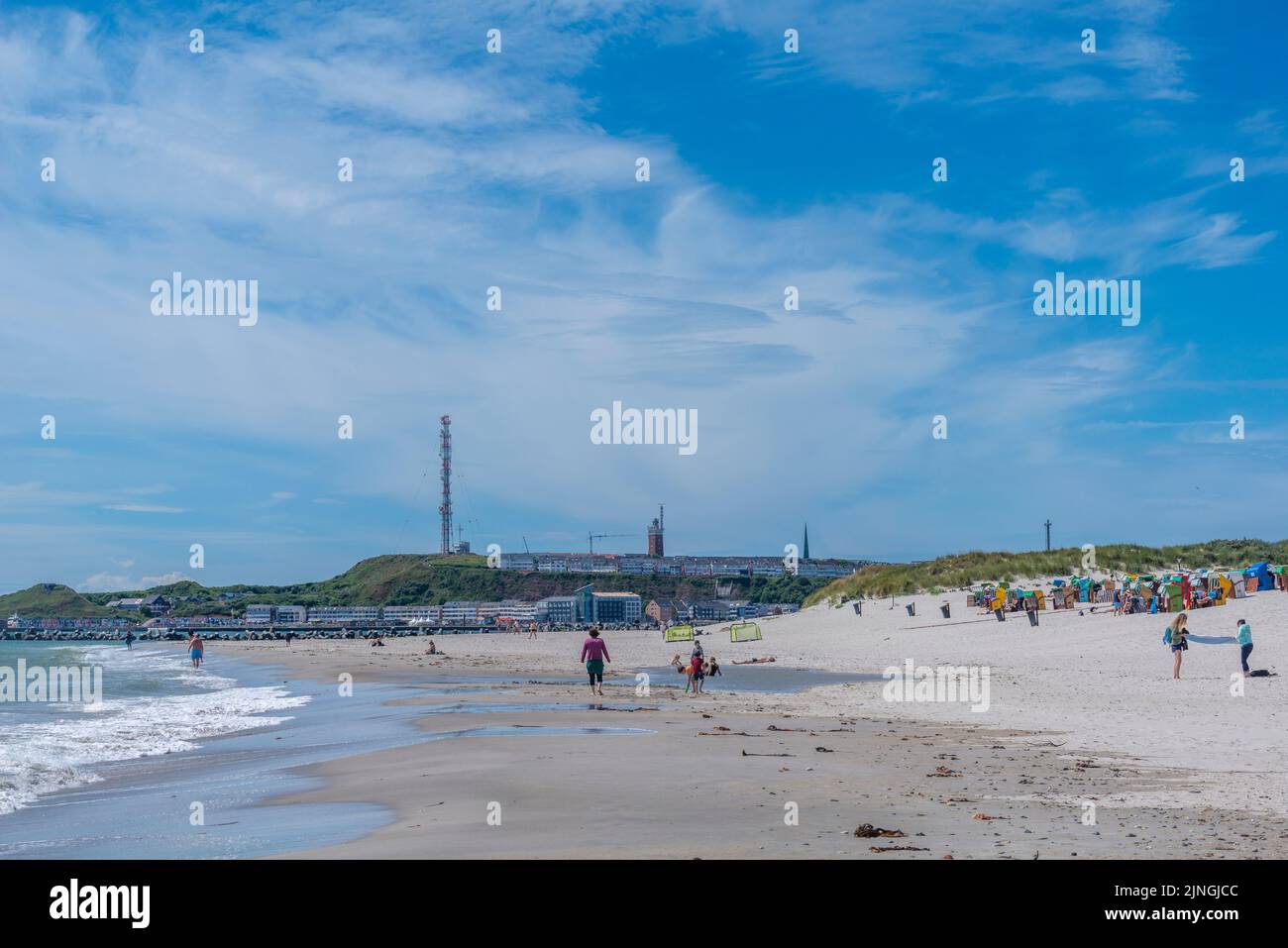 Strandleben auf der Hochseeinsel Düne, Teil von Helgoland, Kreis Pinneberg, Schleswig-Holstein, Norddeutschland Stockfoto