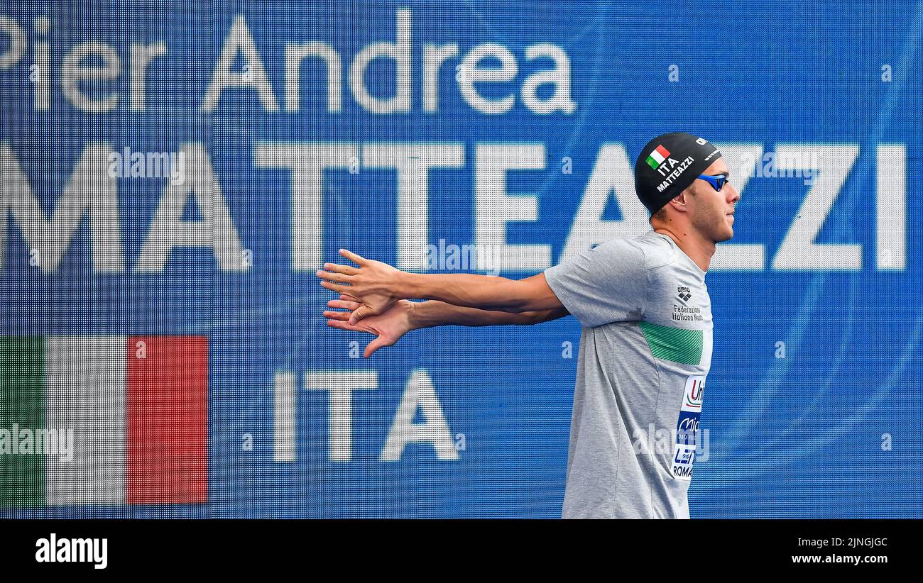 Roma, Italien. 11. August 2022. MATTEAZZI Pier Andrea ITA ITALY400m Einzel Medley Männer Finale Schwimmen Roma, 11/8/2022 Stadio del Nuoto XXVI len Europameisterschaften Roma 2022 Foto Andrea Staccioli/Deepbluemedia/Insidefoto Kredit: Insidefoto di andrea staccioli/Alamy Live News Stockfoto