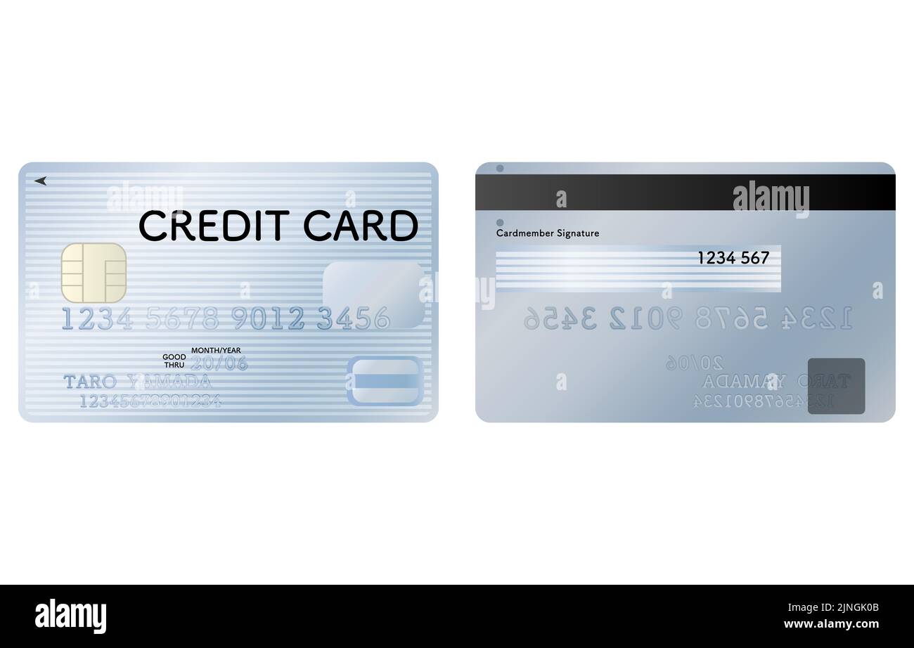 Abbildung der Vorder- und Rückseite der Kreditkarte (Platin) Stock Vektor
