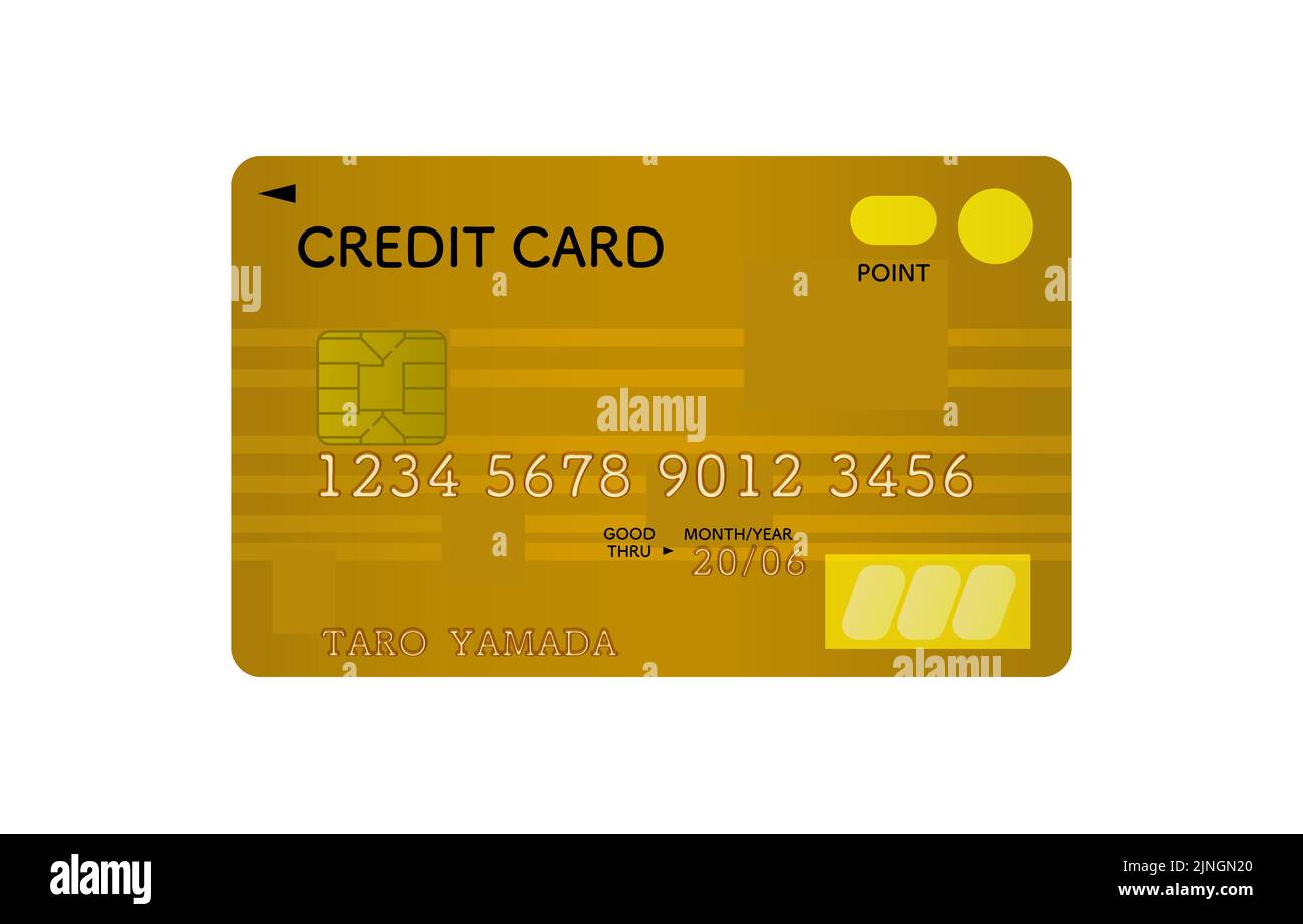 Abbildung der Oberfläche einer Kreditkarte (Gold) Stock Vektor