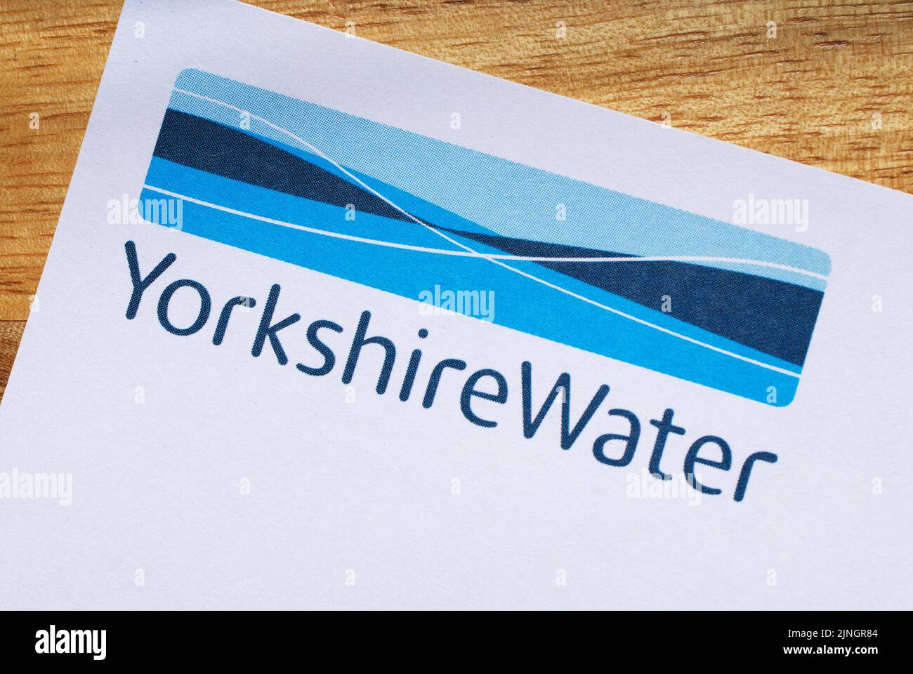 Yorkshire Water Logo auf Briefkopf-Nahaufnahme Stockfoto