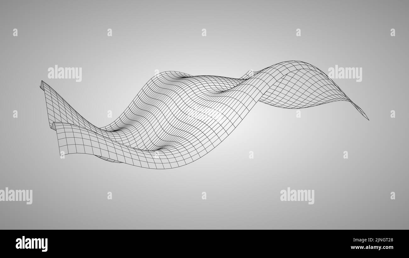 Rednered Illustration von 3D Gelände mit Drahtgittertopologie. Vector ist EPS10 kompatibel Stock Vektor