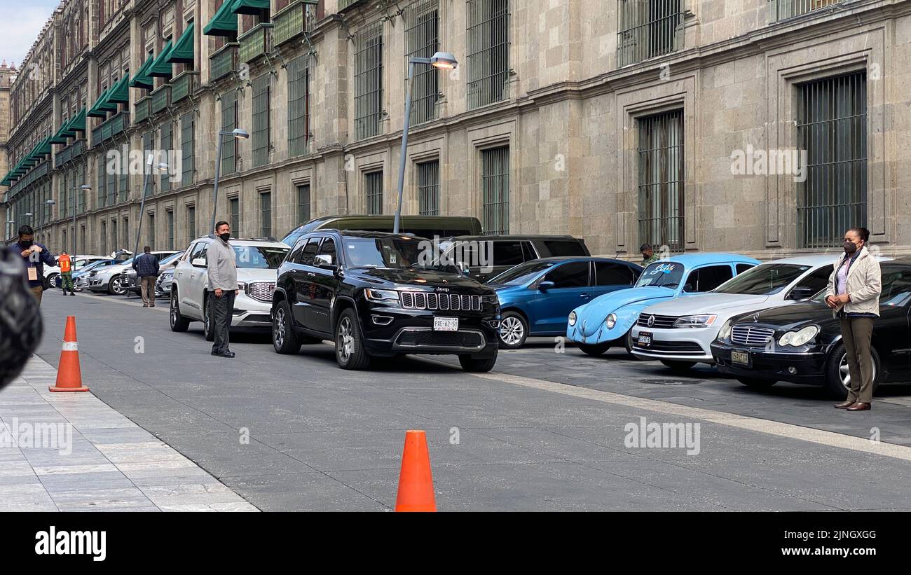 Mexiko-Stadt, Mexiko: Palacio Nacional 11. August 2022. Adán Augusto López, Secretario de Gobernación bei einem Treffen mit dem Präsidenten von Mexiko. Quelle: Andrea Quintero/Alamy Live News Stockfoto