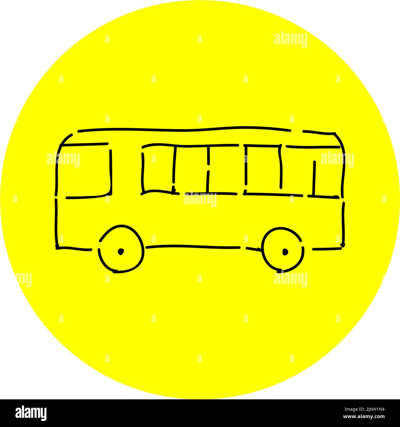 Handgeschriebene einfache Symboldarstellung: Bus Stock Vektor