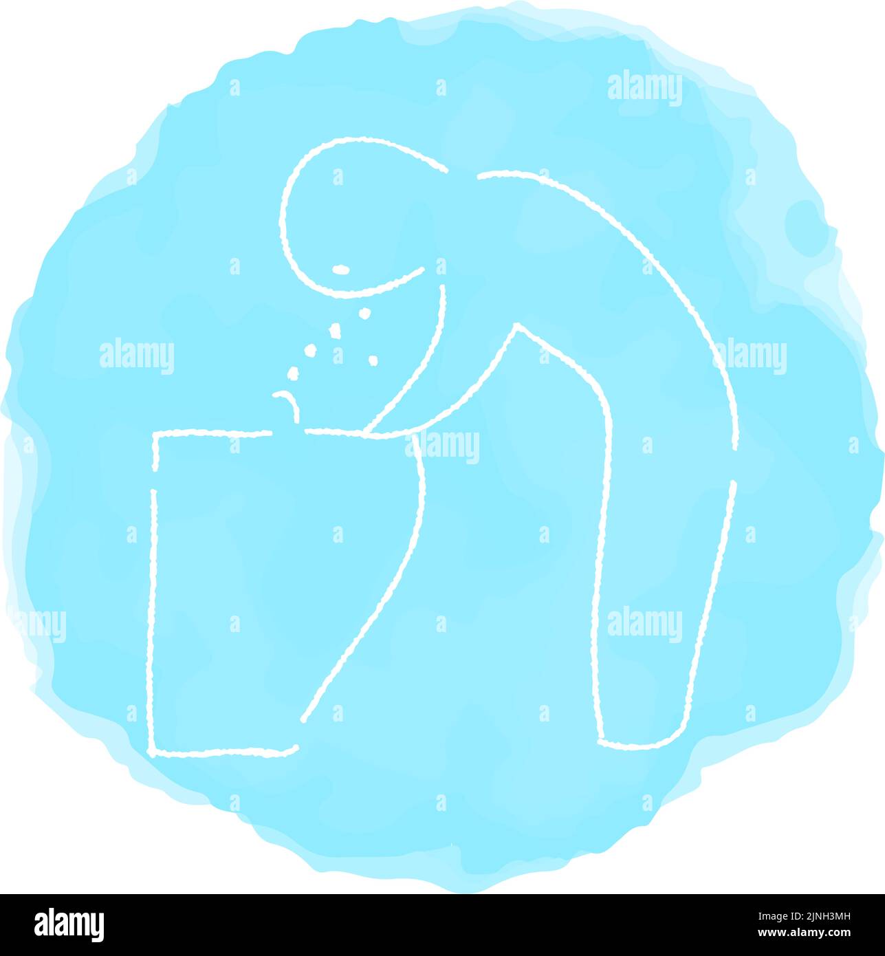 Handgeschriebene einfache Symbolillustration: Trinkbrunnen Stock Vektor
