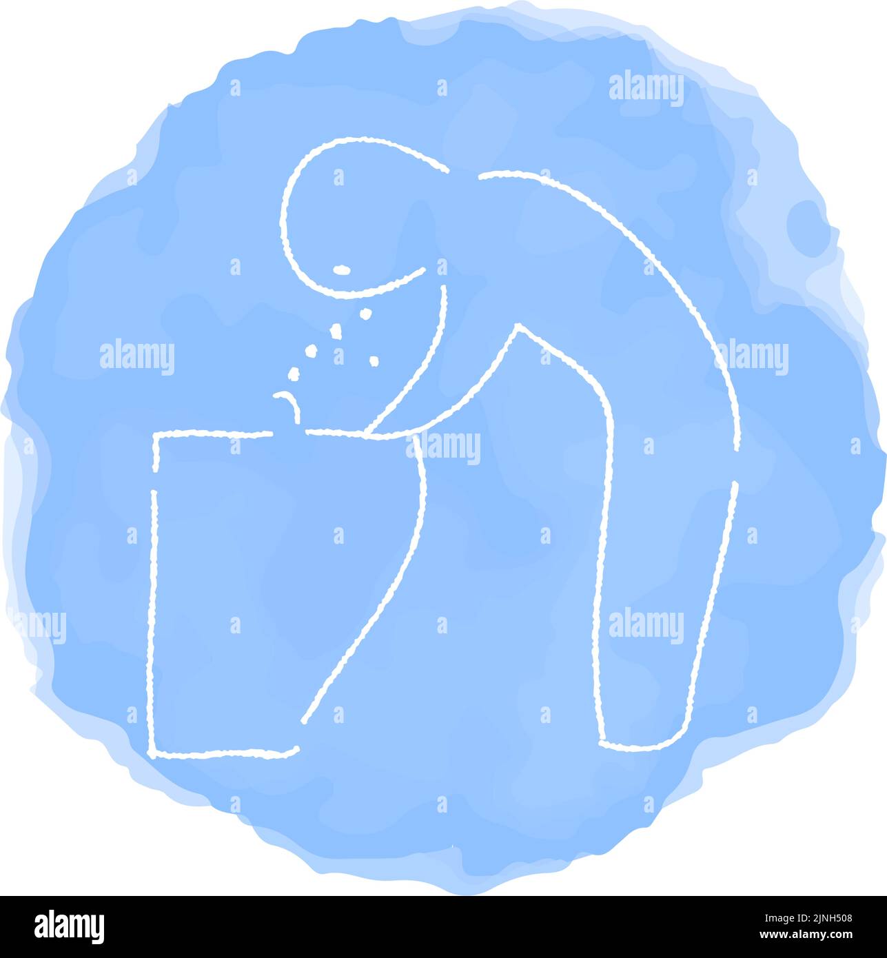 Handgeschriebene einfache Symbolillustration: Trinkbrunnen Stock Vektor