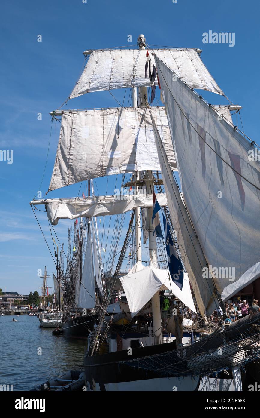 Großsegler im Bristol Harbour UK Stockfoto