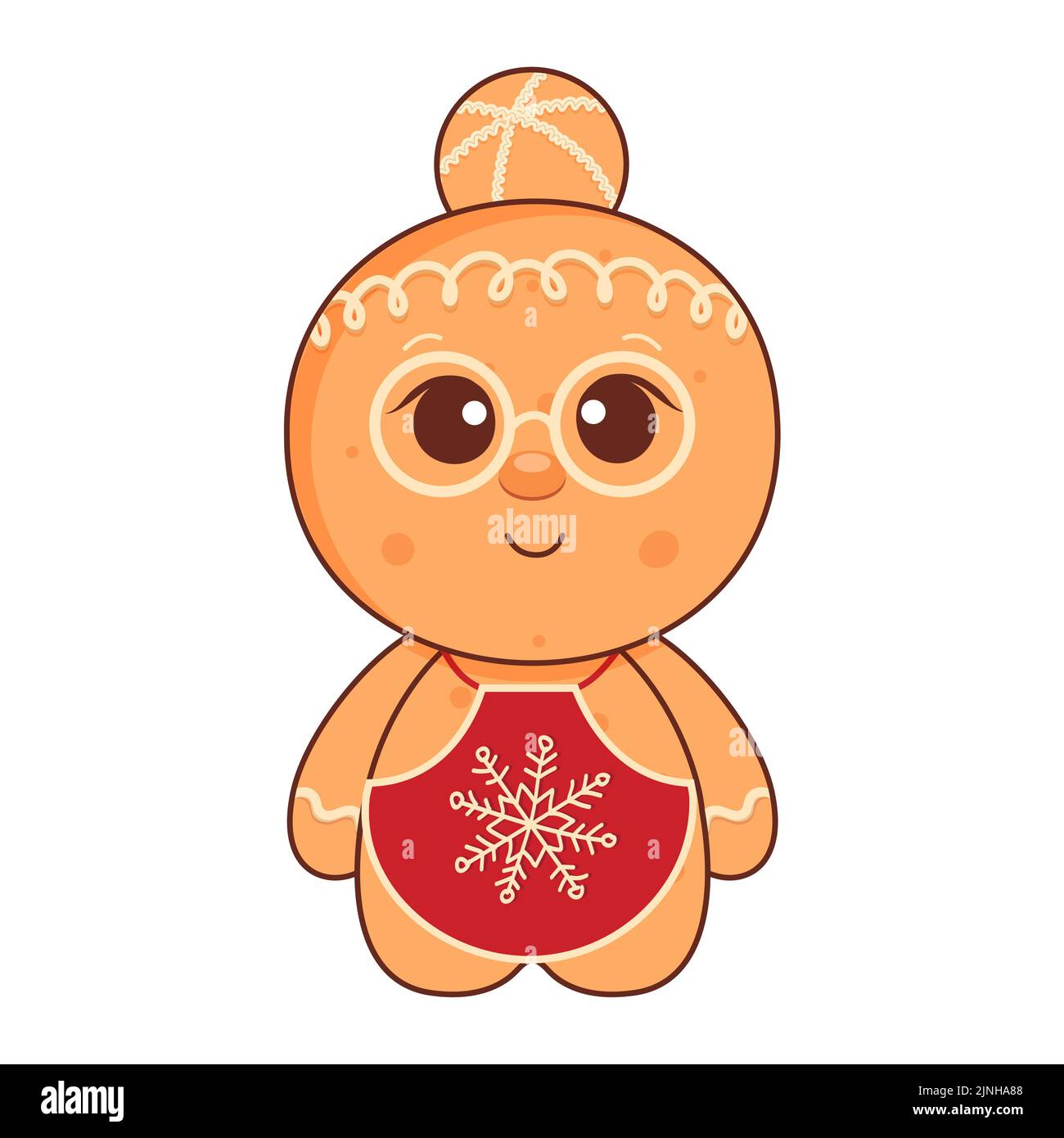 Niedlichen fröhlichen weihnachten Lebkuchen Mann. Stock Vektor