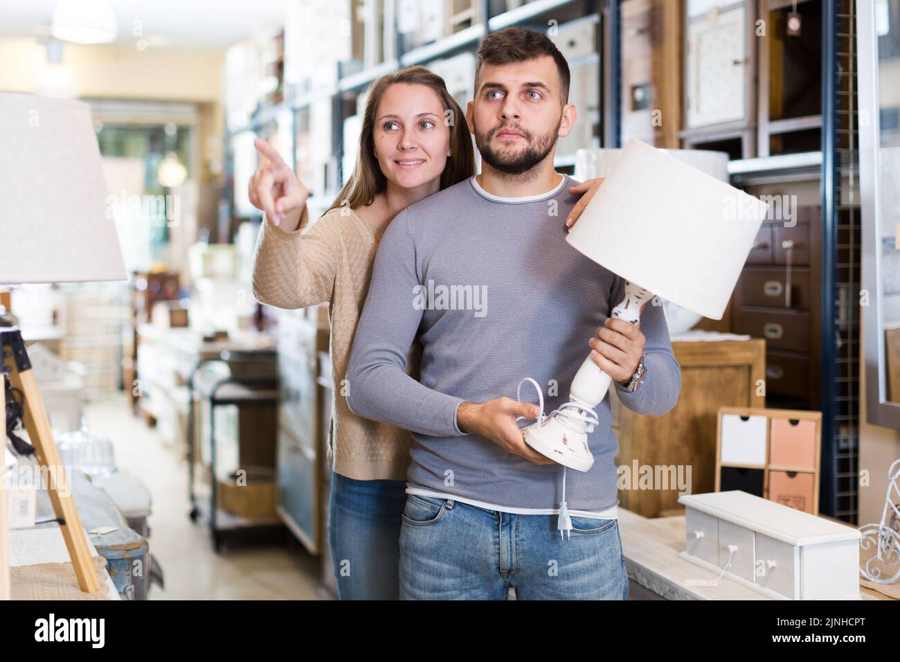 Wählen Sie eine Tischleuchte Stockfoto