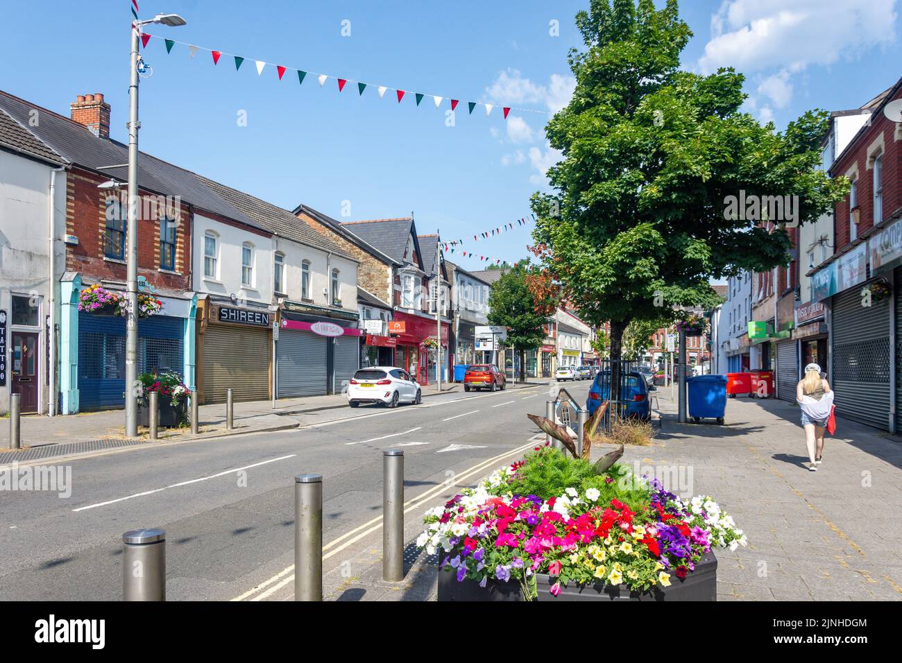 Commercial Street, Maesteg, Bridgend County Borough (Pen-y-bont), Wales (Cymru), Großbritannien Stockfoto
