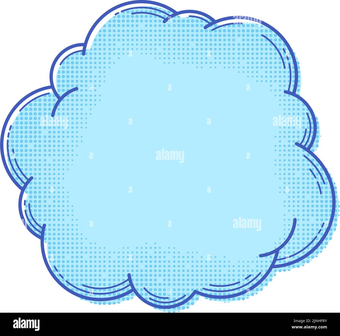 Textbox-Vorlage im Comic-Stil. Leere Halbton-Textblase. Pop-Art-Cloud für Banner. Comic-Box Ballon. Nachrichten- oder Sprechblase. Vektor Stock Vektor