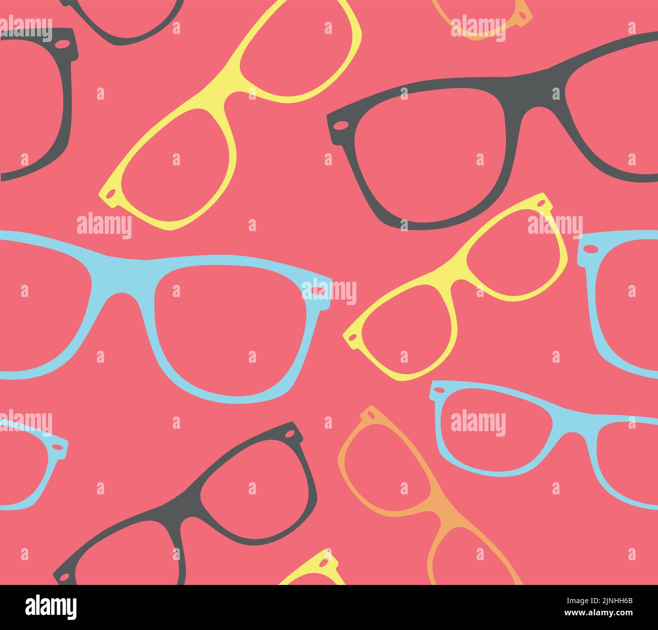 Brille nahtlose Muster Retro Hipster Sonnenbrille. vektor abstrakt Hintergrund Brille nahtlose Muster Retro Hipster Sonnenbrille. vektor abstrakt hinten Stock Vektor