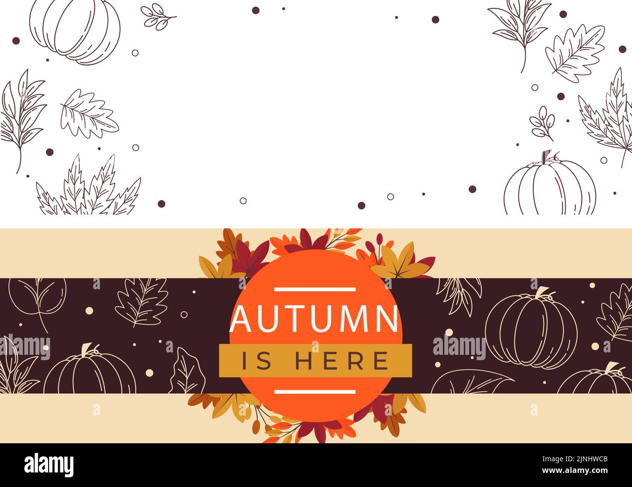 Flache horizontale Banner Set für Herbstfeier Vektor-Illustration. Stock Vektor