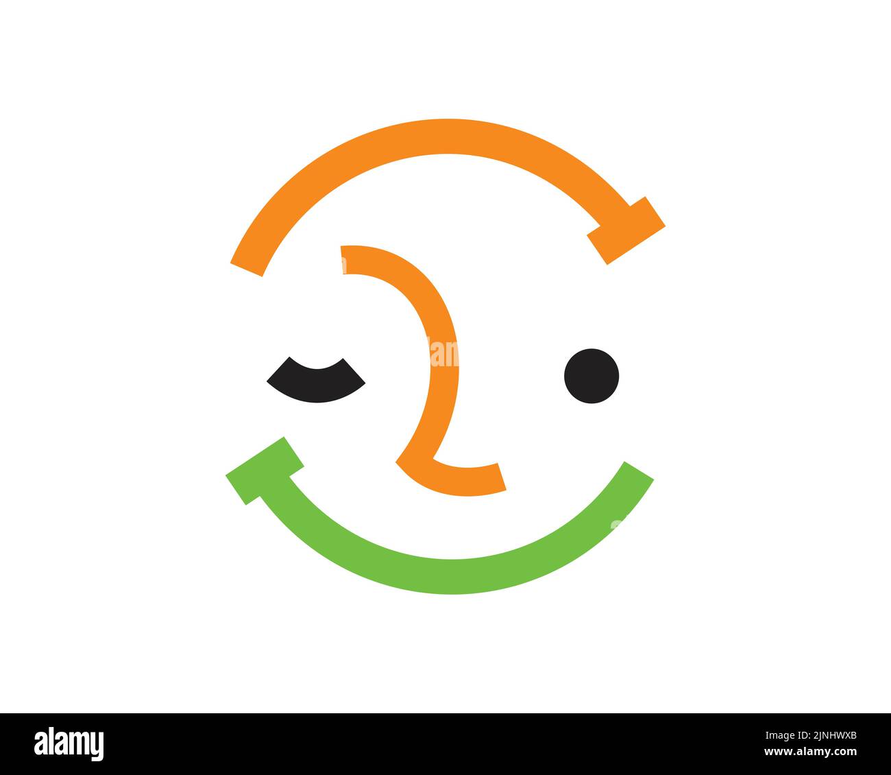 Einfaches Lächeln und Winken Einfache Illustration Stock Vektor