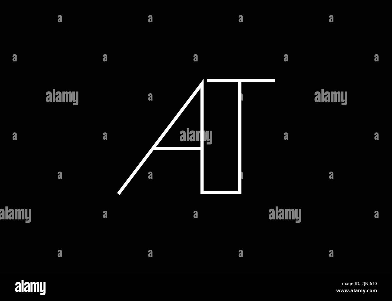 alphabet Buchstaben Monogramm Symbol Logo AUF oder TA Stock Vektor