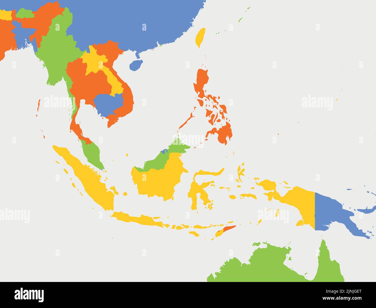 Politische Landkarte von Südostasien Stock Vektor