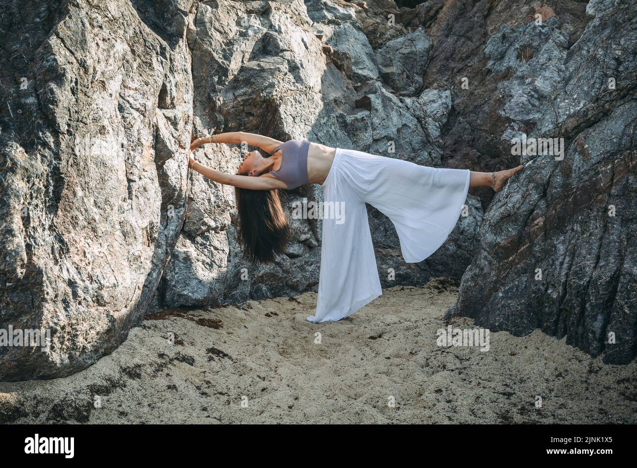 Junge Frau, Balance, Yoga, flexibel, Mädchen, Mädchen, Frau, junge Frauen, Balances, yogas, flexibilität Stockfoto