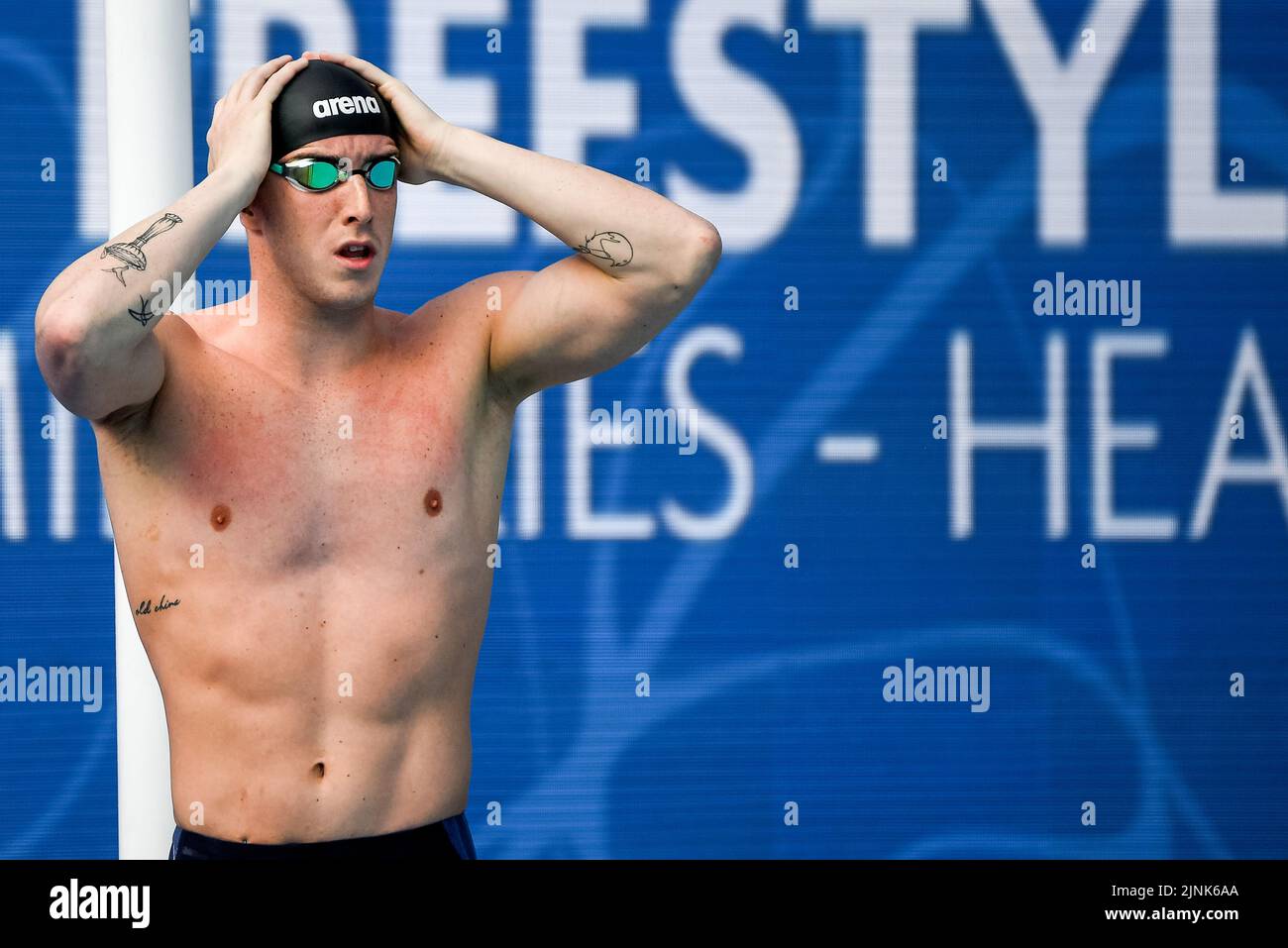 MCCUSKER Max IRL IRELAND100m Freestyle Men heizt Schwimmen Roma, 12/8/2022 Stadio del Nuoto XXVI len Europameisterschaften Roma 2022 Foto Andrea Staccioli / Deepbluemedia / Insidefoto Stockfoto