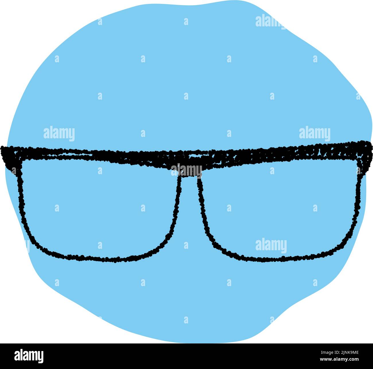 Einfache Brille Symbol, Bleistift Schreibstil Stock Vektor