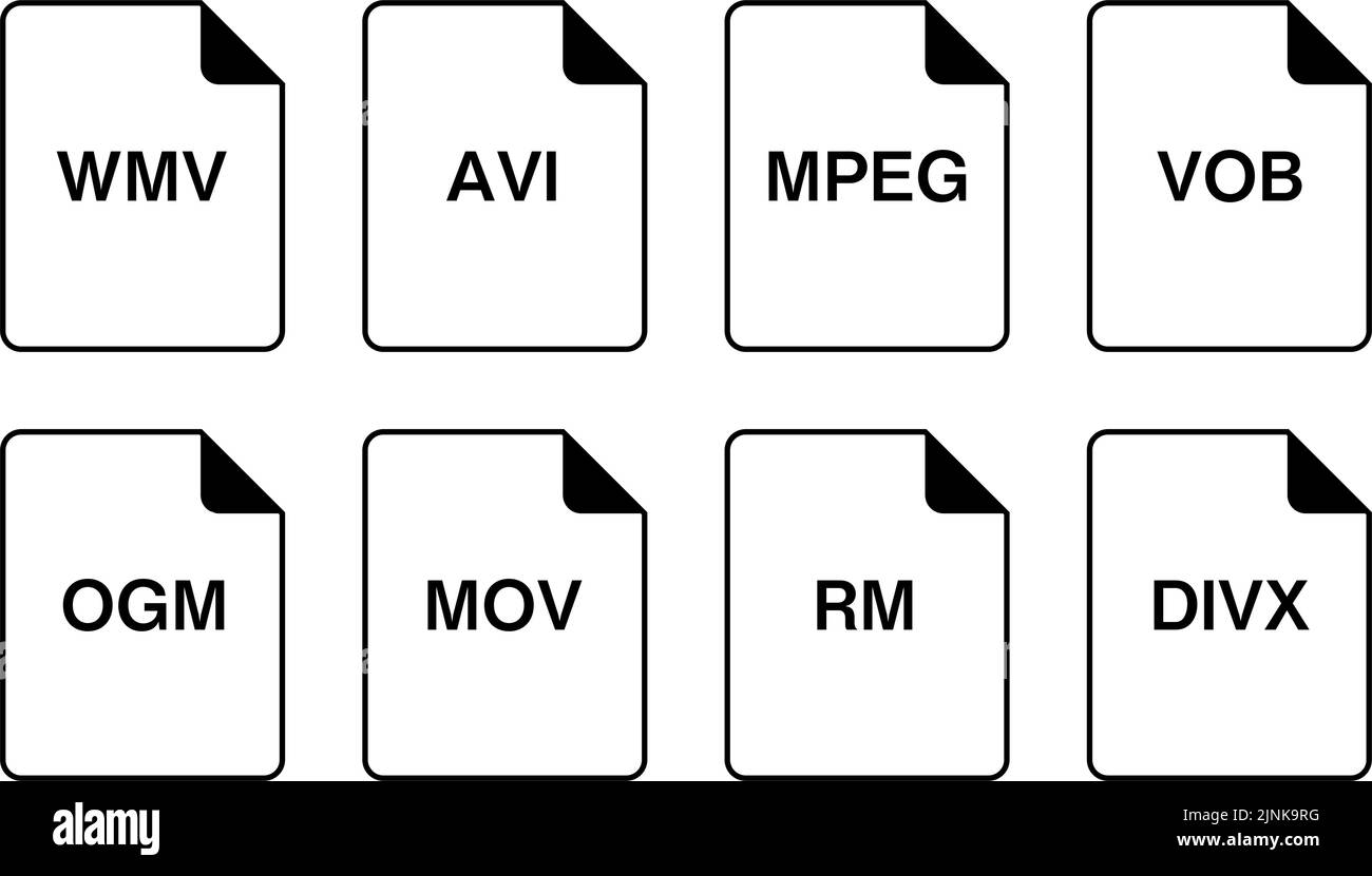 Einfaches Symbol im Dateiformat eingestellt Stock Vektor