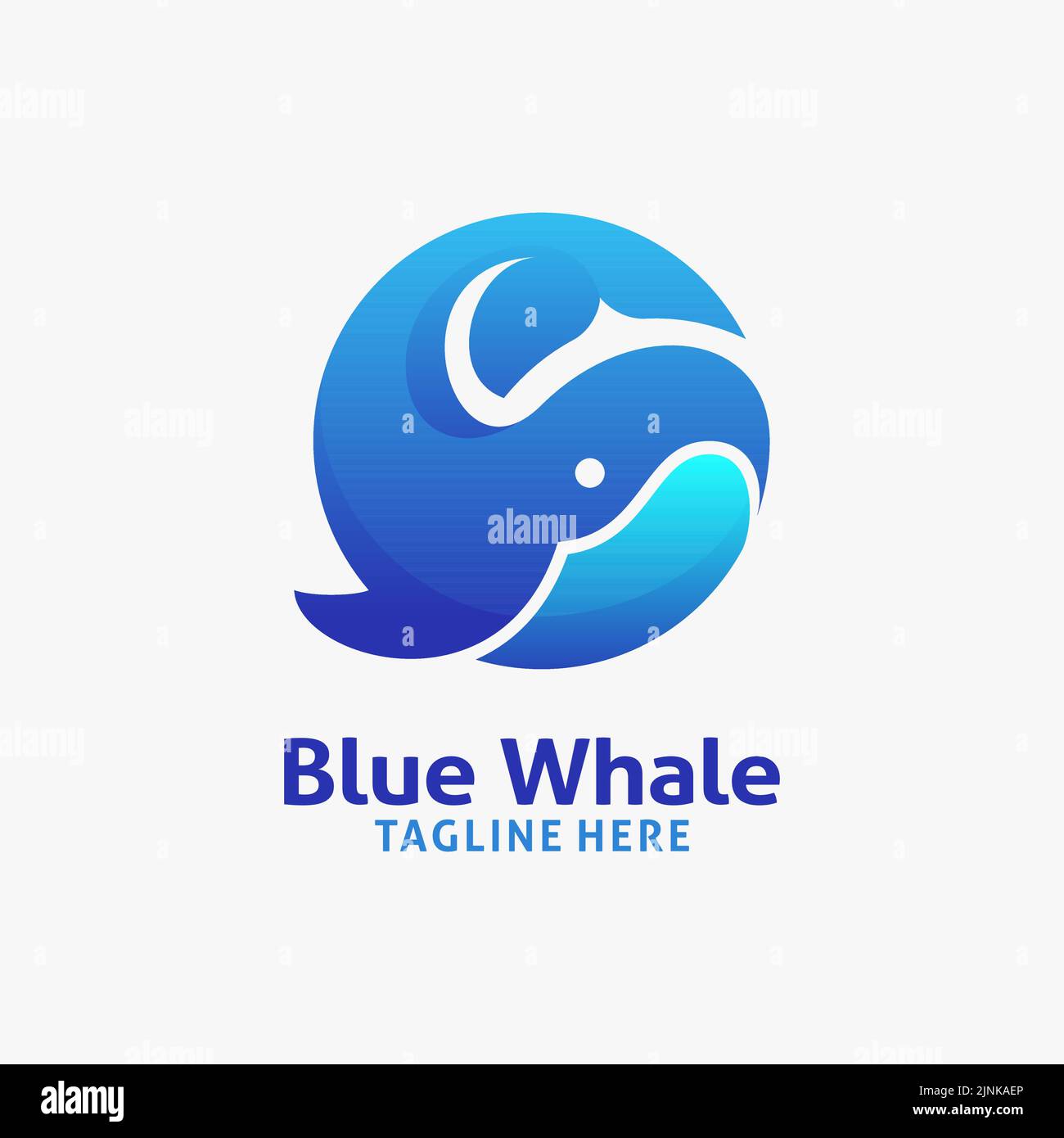 Logo mit kreisförmigen Walen Stock Vektor