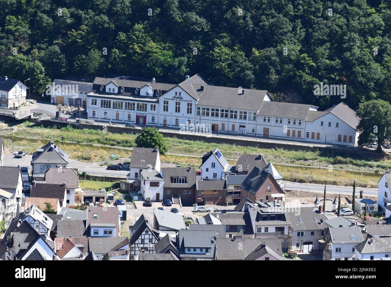 Ahrtal ein Jahr nach der Flut, Dernau Stockfoto