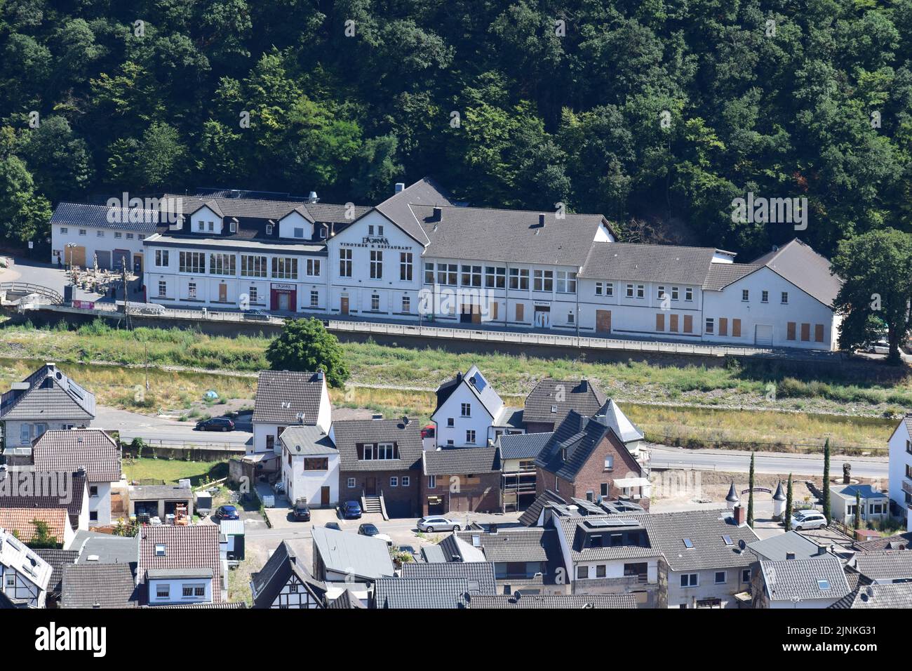Ahrtal ein Jahr nach der Flut, Dernau Stockfoto