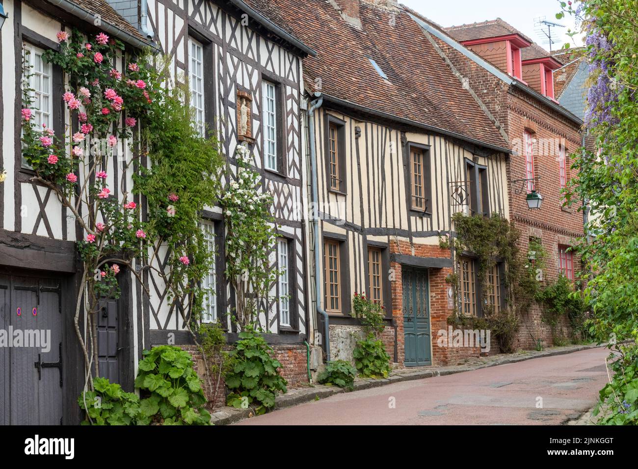 Frankreich, Oise, Picardie, Pays de Bray, Gerberoy, Beschriftet Les